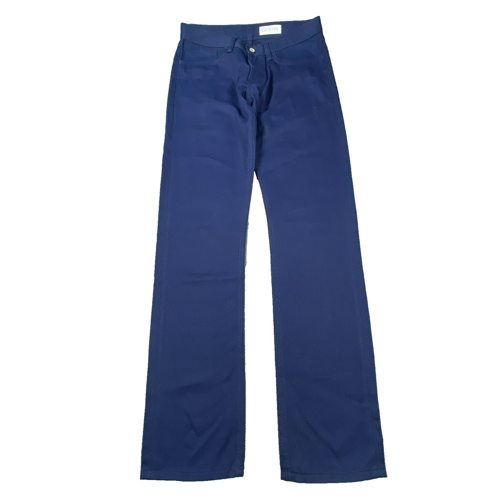 Gustin Pants Fits 30x33 Blue Courdoroy Button Fly Indigo Luxury‎ Slacks USA Made